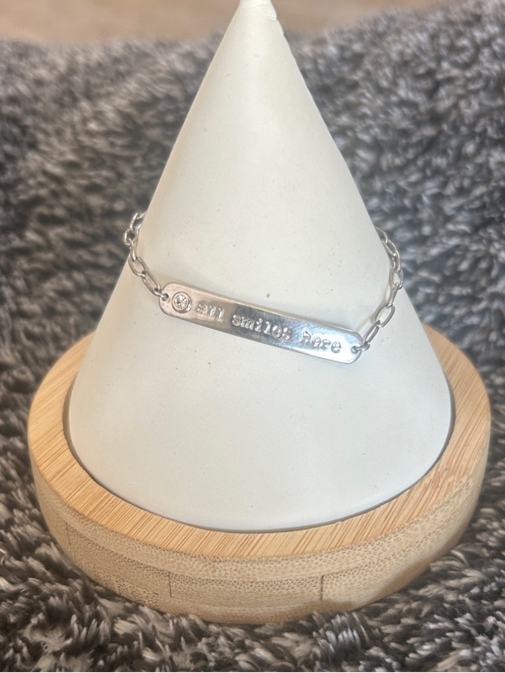 Sterling Plate Chain Bracelet in Silver with Engraved Bar